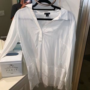 Flowy, white collared blouse from Belk!